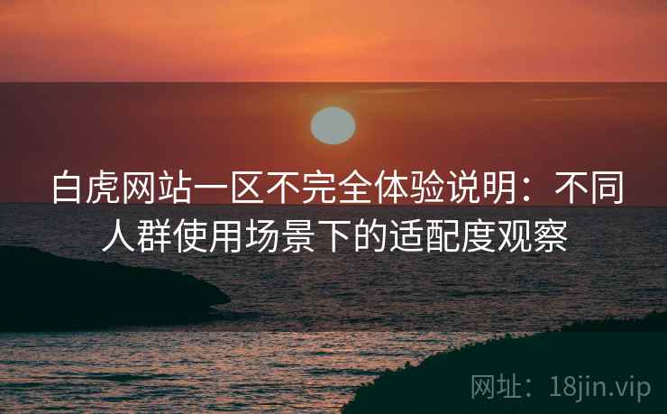 白虎网站一区不完全体验说明：不同人群使用场景下的适配度观察  第2张