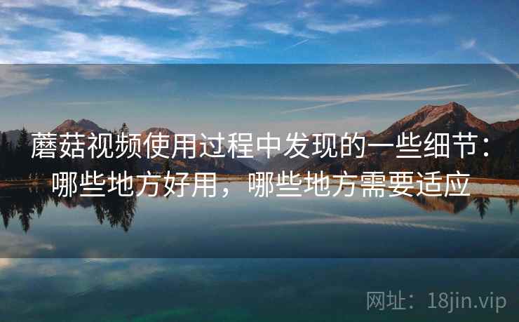 蘑菇视频使用过程中发现的一些细节：哪些地方好用，哪些地方需要适应