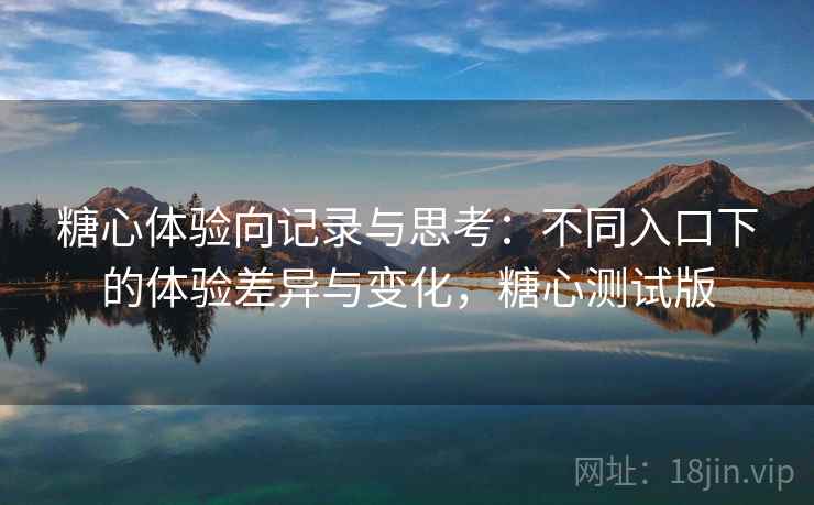 糖心体验向记录与思考：不同入口下的体验差异与变化，糖心测试版